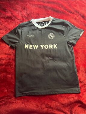 NEW YORK Navy Graphic Tee with White Accents